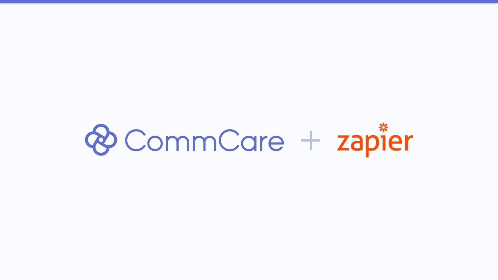 The CommCare and Zapier logos side by side, joined by a plus sign