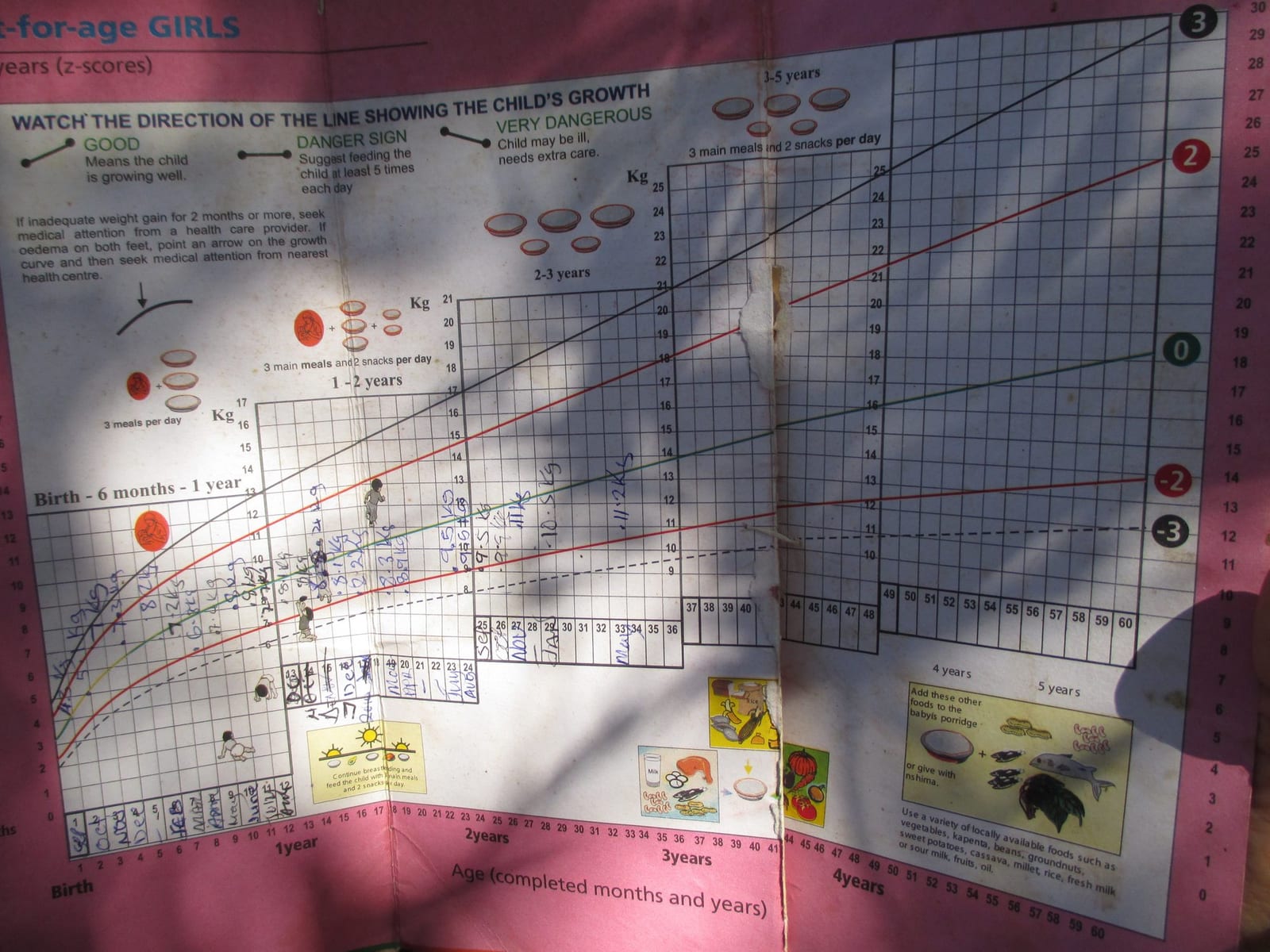Growth charts outline some data requirements for a data collection program