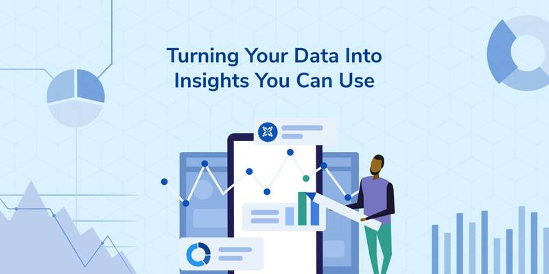 Dimagi blog feature graphic for turning program data into actionable insights