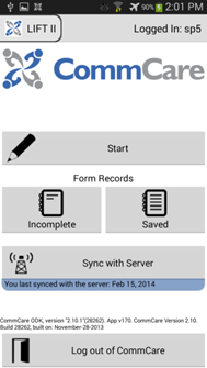 CommCare referral system demonstration screenshot