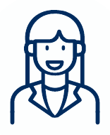 Line illustration of a supervisor in a collared jacket