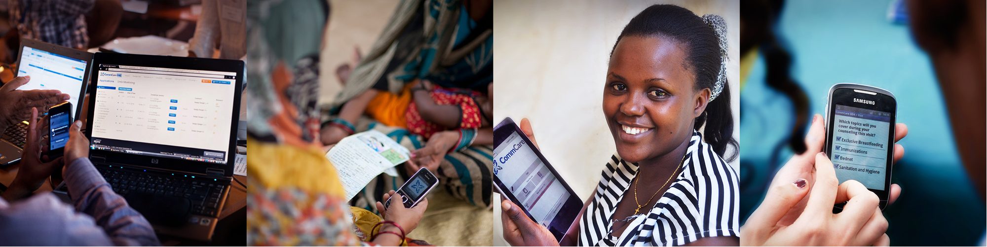 Frontline workers using CommCare on mobile phones and tablets