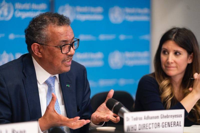WHO Director-General Tedros Adhanom Ghebreyesus speaking about the COVID-19 response