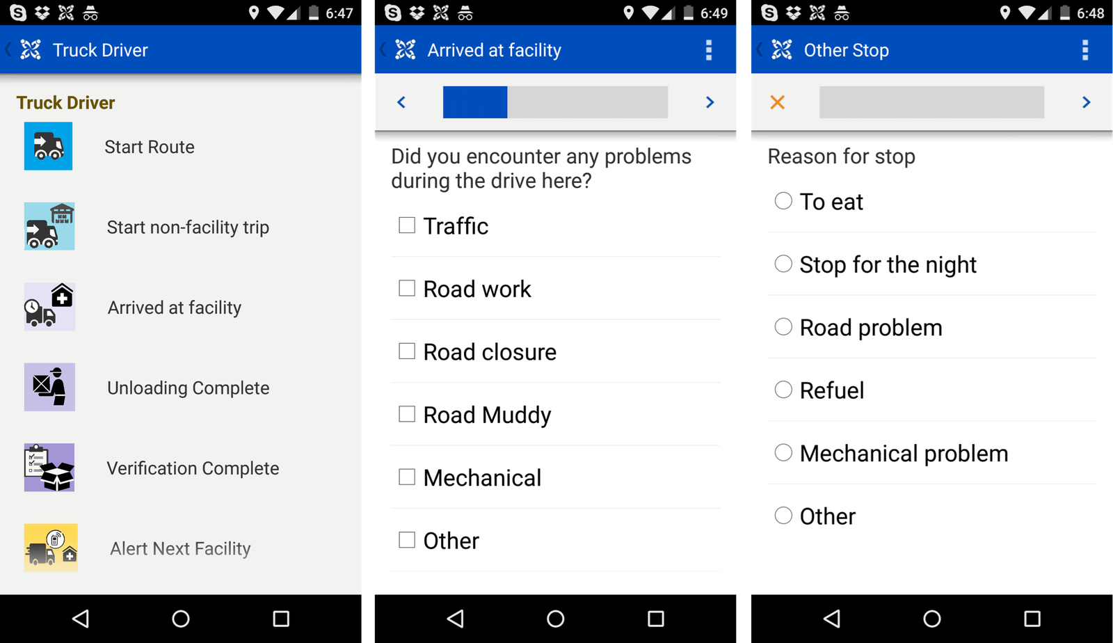 ILSGateway Truck Driver App design