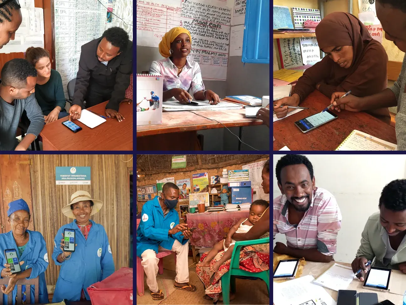 Community health workers across Africa delivering services on their national eCHIS, built on CommCare