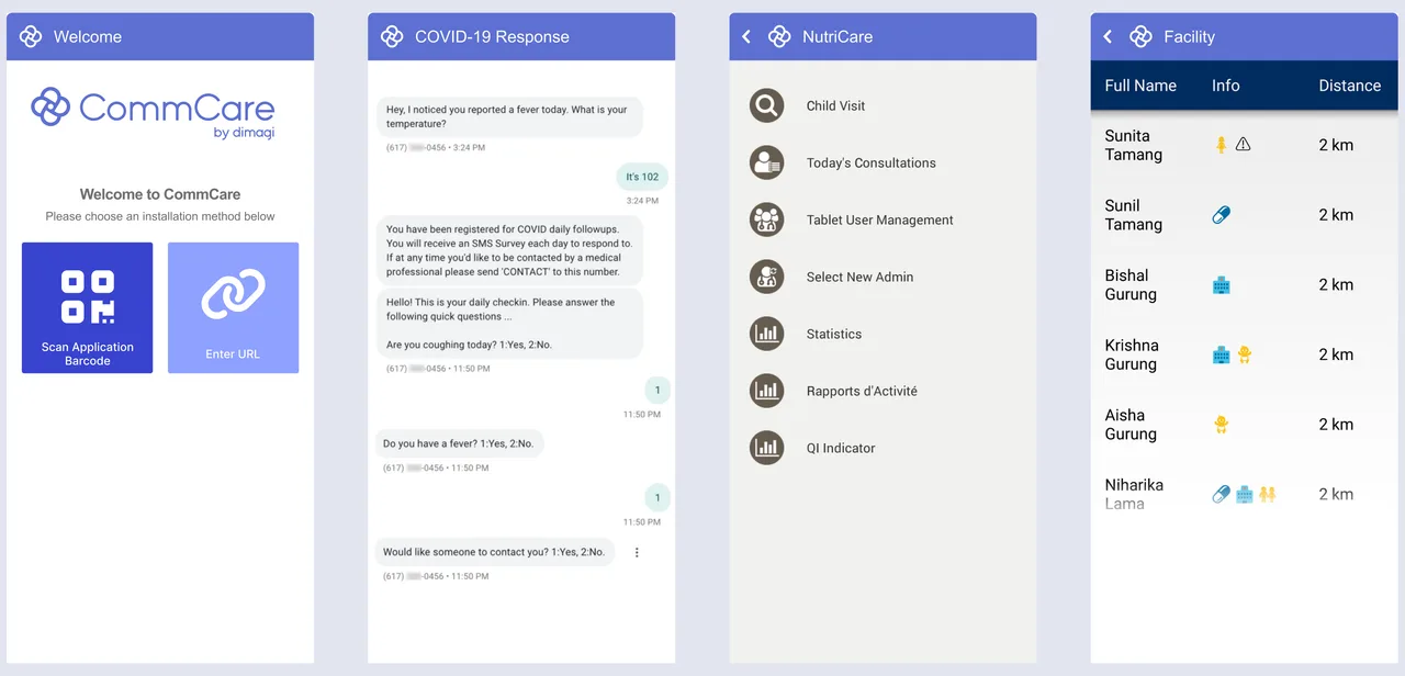 CommCare Mobile Android app screens