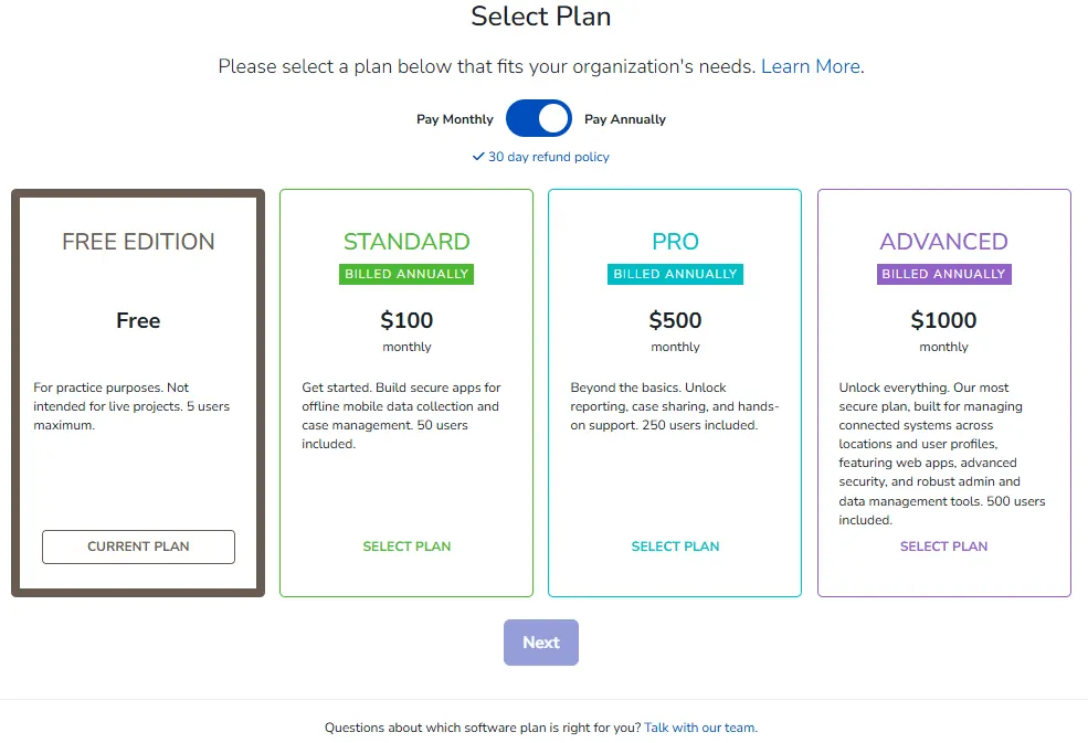 Screenshot: Pay Annually and Save