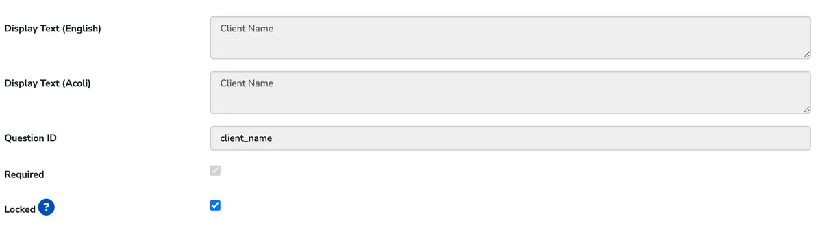 Screenshot: Locked Admin Questions