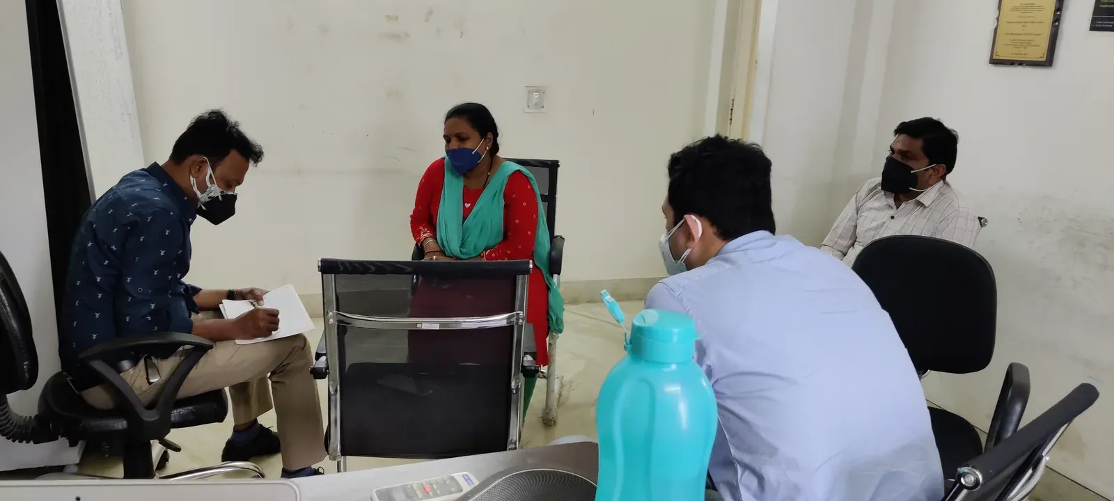 A research team conducting a study session in the field with CommCare