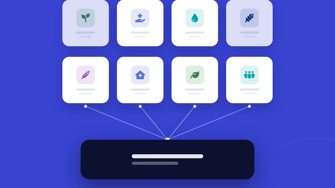 Twelve sector applications (community health, agriculture, education, climate resilience, and more) all built on one CommCare platform